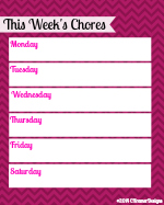 Weekly Chores - Pink Chevron Thumbnail